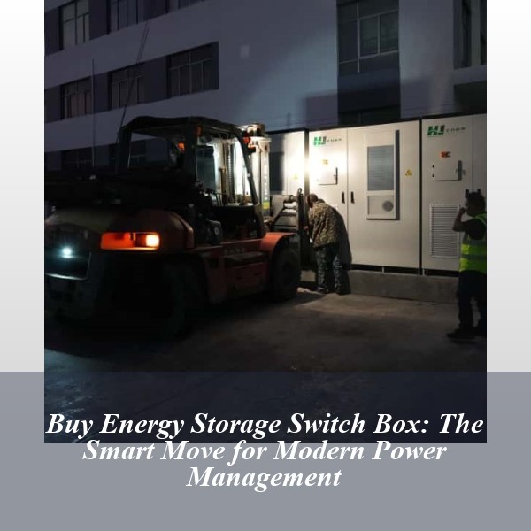 Buy Energy Storage Switch Box: The Smart Move for Modern Power Management